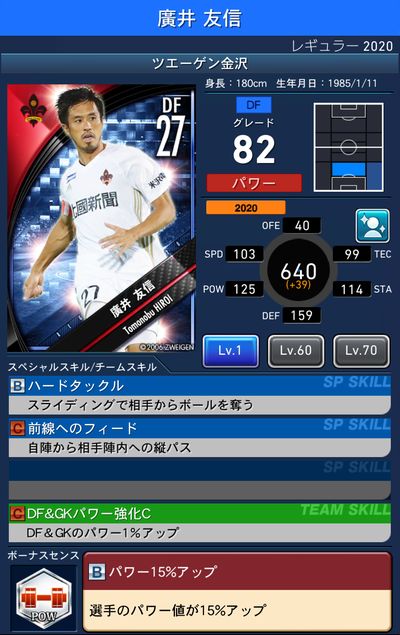 Jクラ ツエーゲン金沢レギュラー 選手カード一覧 Pepe Blog