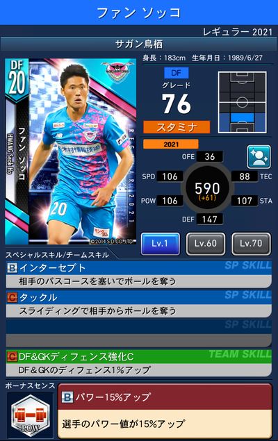 Jクラ サガン鳥栖レギュラー21 選手カード一覧 Pepe Blog