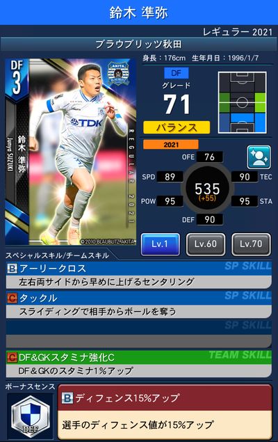 Jクラ ブラウブリッツ秋田レギュラー21 選手カード一覧 Pepe Blog