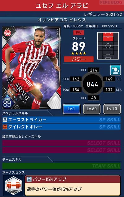 ウイコレ レギュラー21 22 オリンピアコス ピレウス Pepe Blog