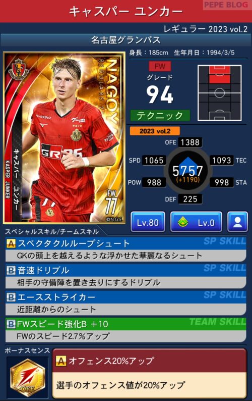 Jリーグ 羨ましく チームエディション 名古屋グランパス キャスパー 