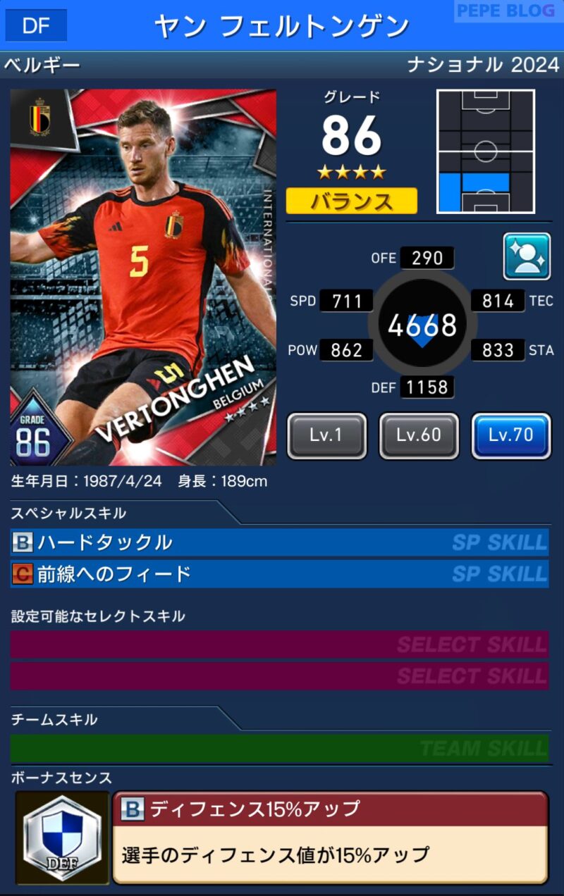 【ウイコレ】ナショナルシリーズ2024 ベルギー代表登場！ PEPE BLOG