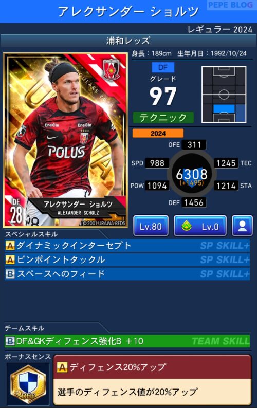 ショルツ レギュラーカード EPOCH 2024 浦和レッズ TE 分厚い Jリーグ