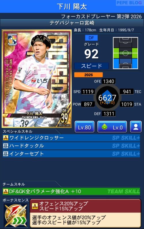 Jクラ】FOCUSED PLAYERS(フォーカスドプレーヤー)2026 第2弾登場_J2編 
