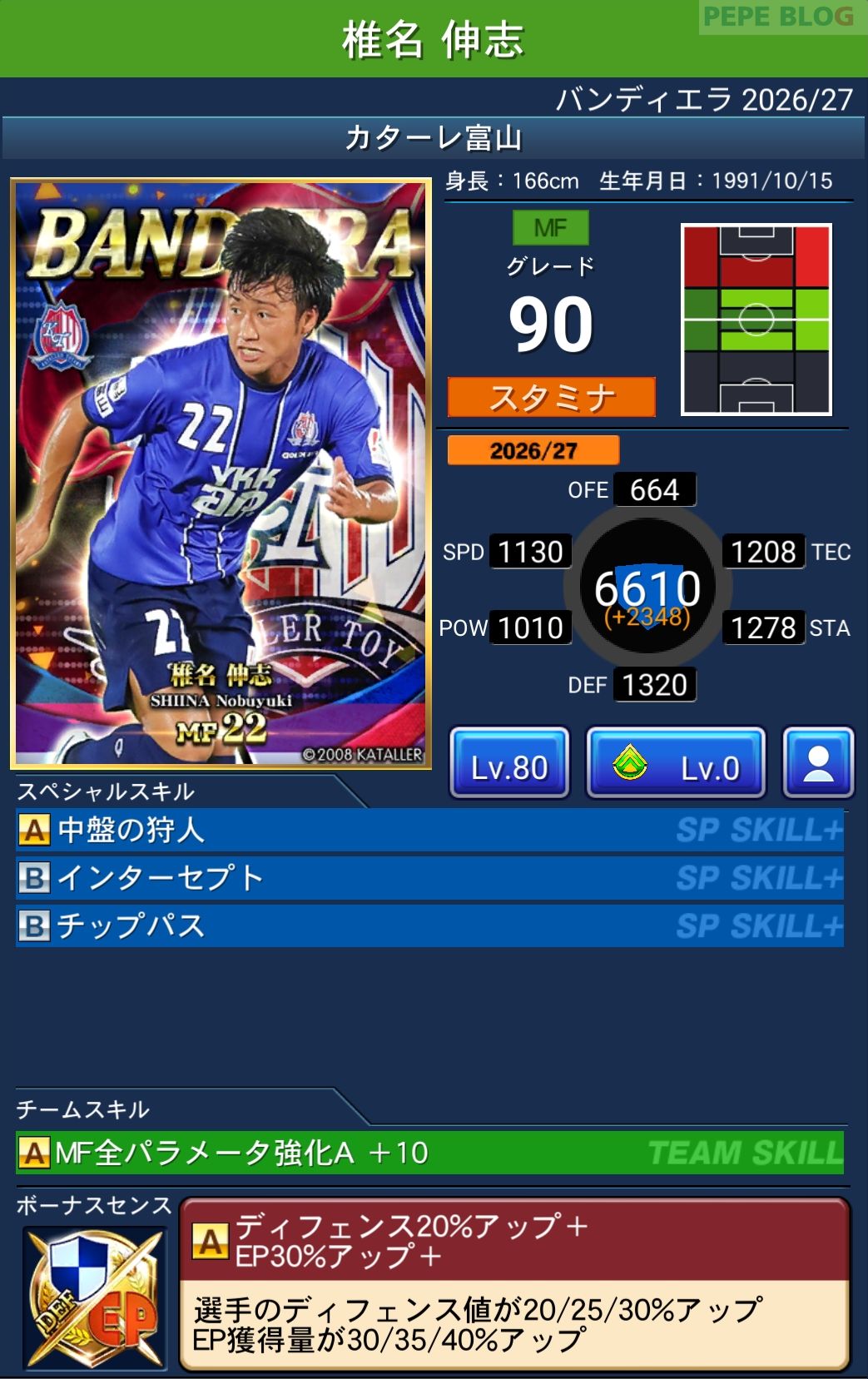 Jクラ バンディエラ2026-27 椎名伸志 カターレ富山