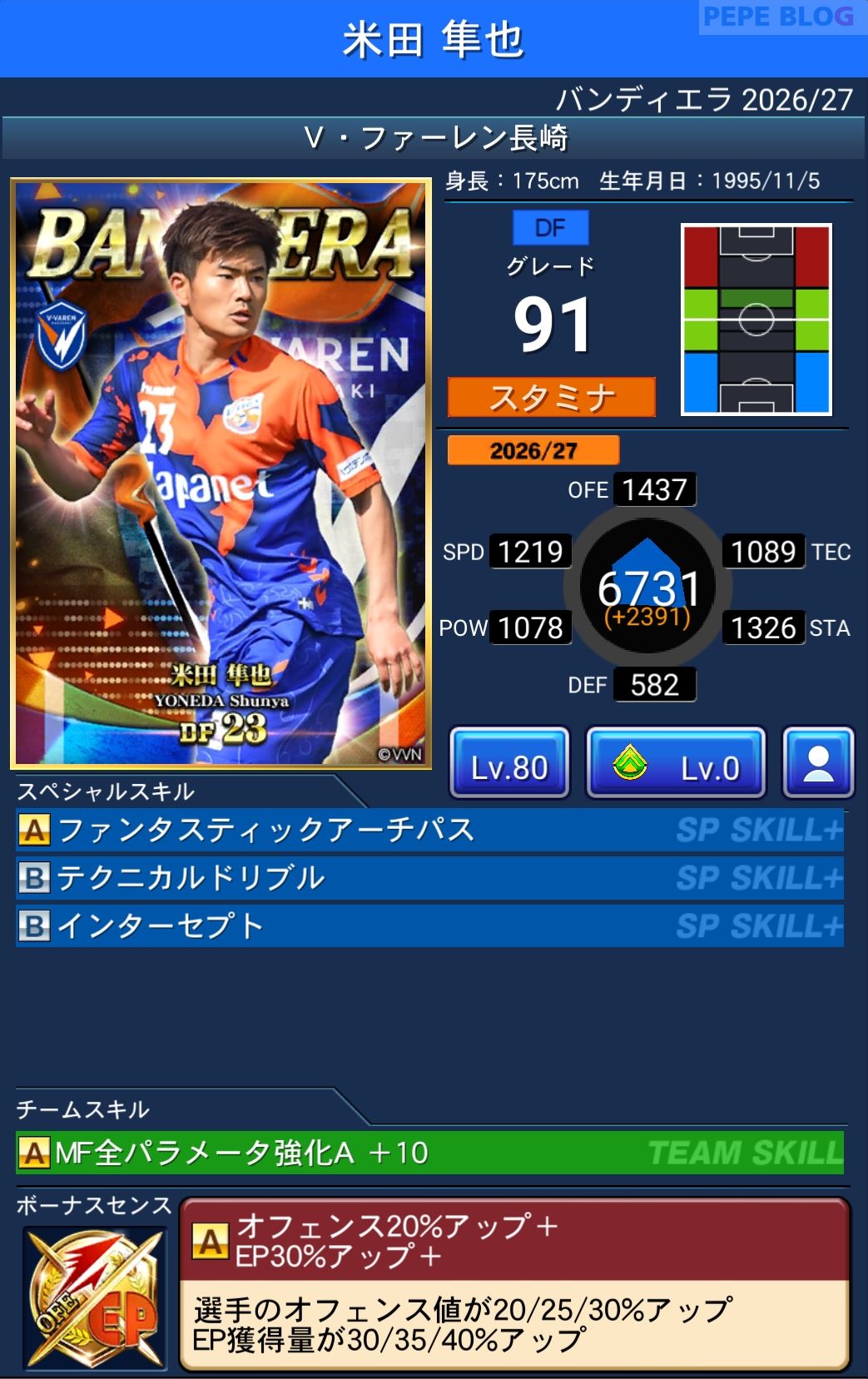 Jクラ バンディエラ2026-27 米田隼也 V・ファーレン長崎
