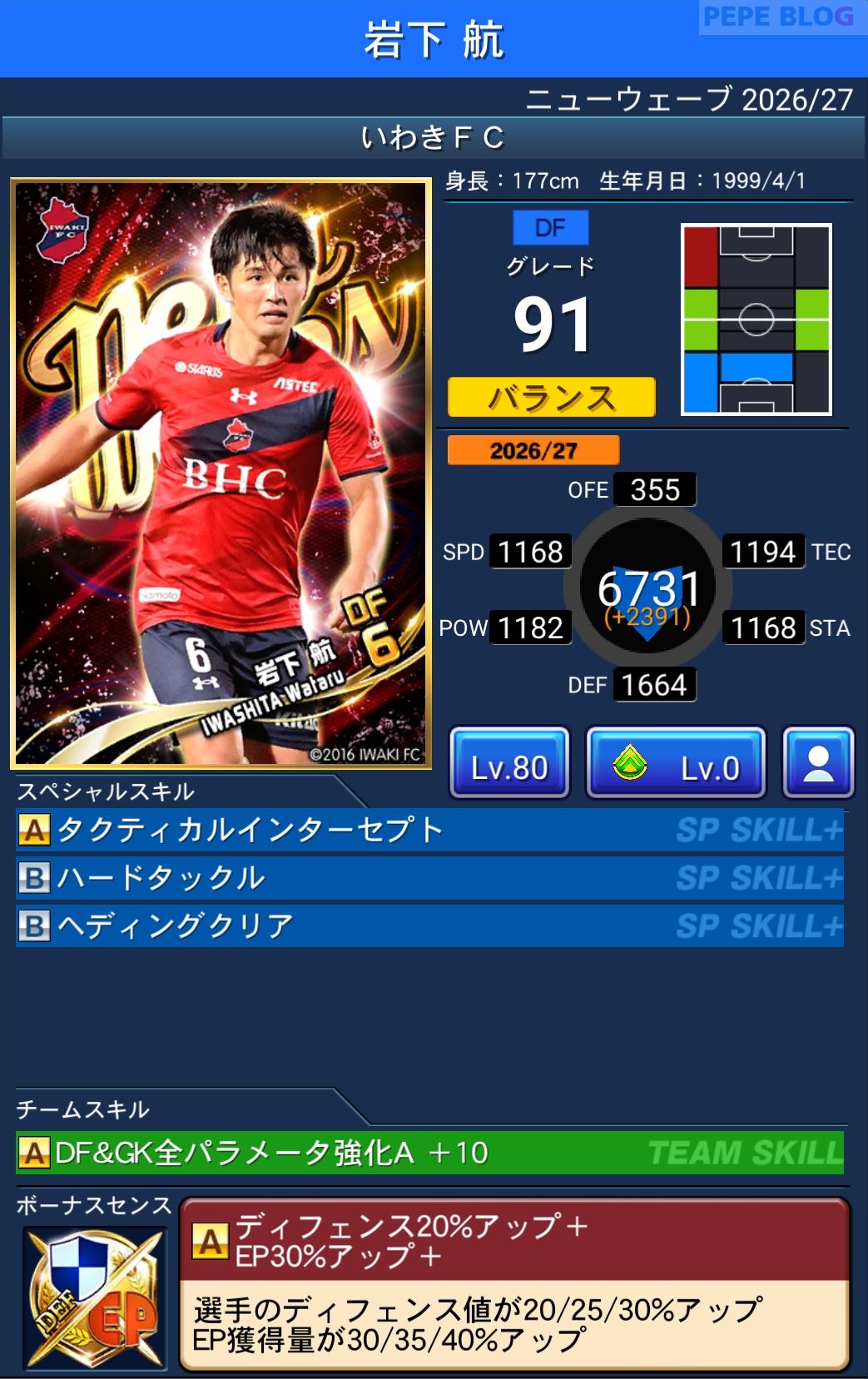 Jクラ ニューウェーブ2026-27 岩下航 いわきFC