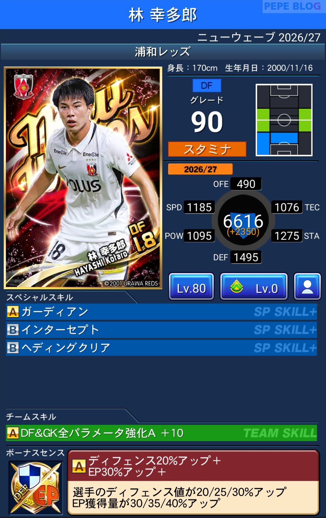 Jクラ ニューウェーブ2026-27 林幸多郎 浦和レッズ