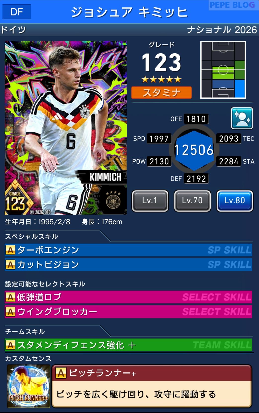 ウイコレ DYNAMOSナショナル2026 ジョシュア キミッヒ ドイツ代表