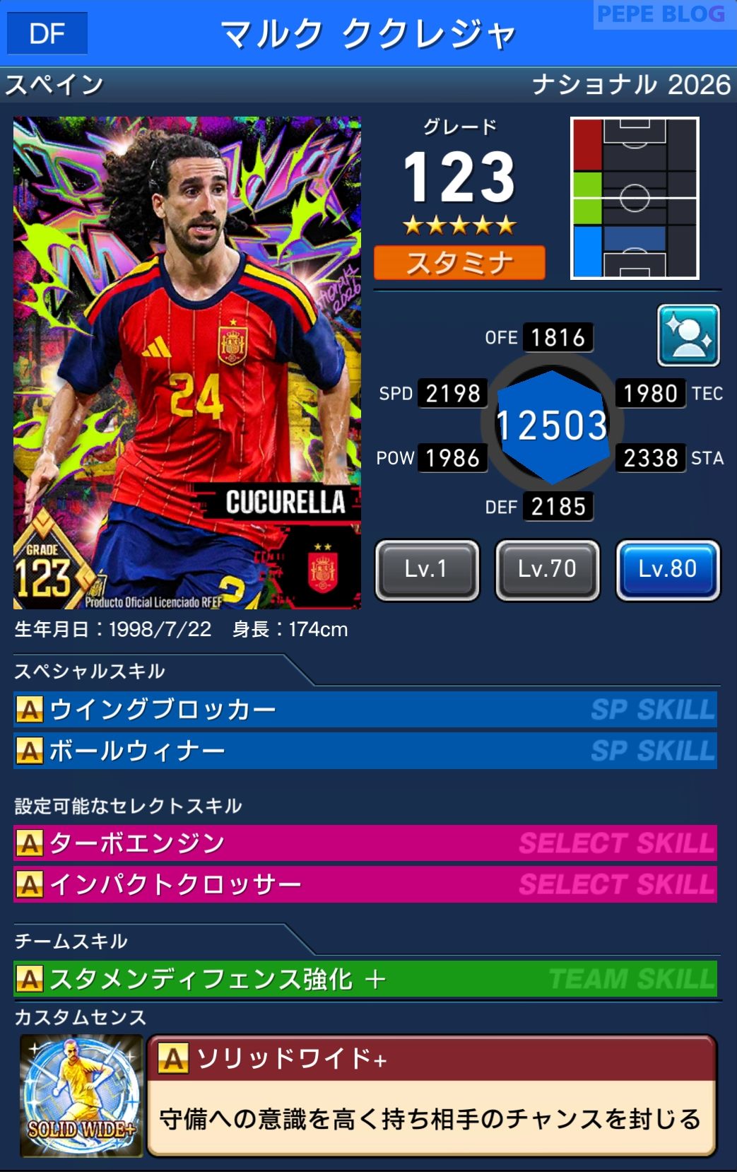 ウイコレ DYNAMOSナショナル2026 マルク ククレジャ スペイン代表